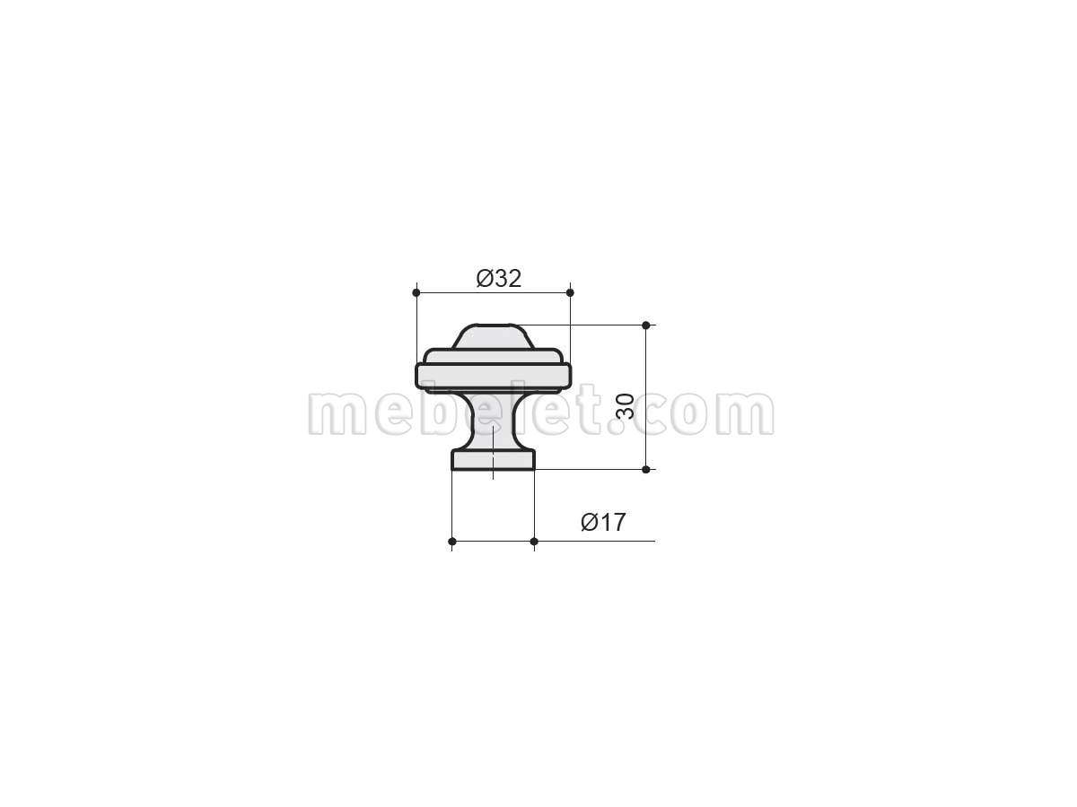 Макмарт KB-M-3804-32-NP ручка-кнопка, отделка никель античный