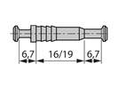 Дюбель DU 712 двойной, для средней стенки 16 мм L=6.7/16/6.7 мм, D5 мм (1000)